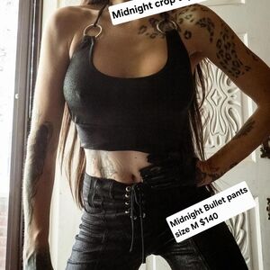 Toxic Vision Black Crop Top with Ring Details